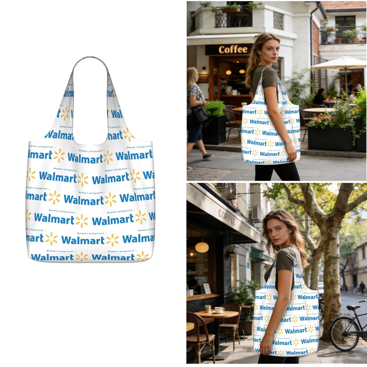 Women Bags Walmart - Сумка-шоппер Walmart из холста, большая вместительная