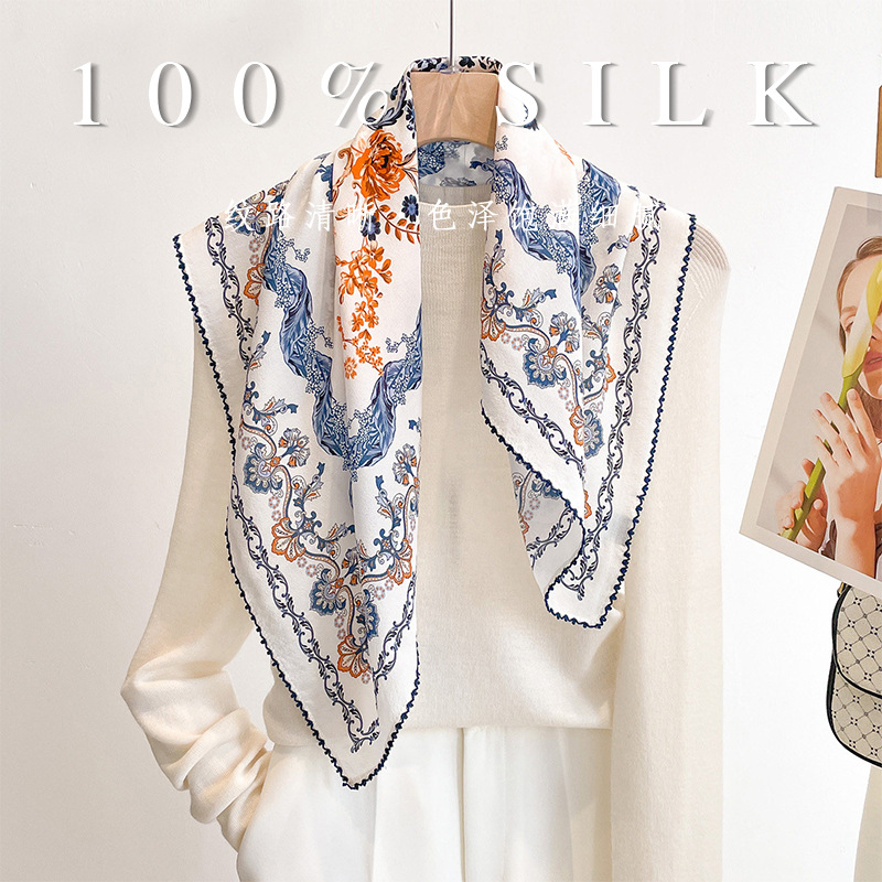 Women'S Retro Bags - Роскошный квадратный шарф из 100% шелка